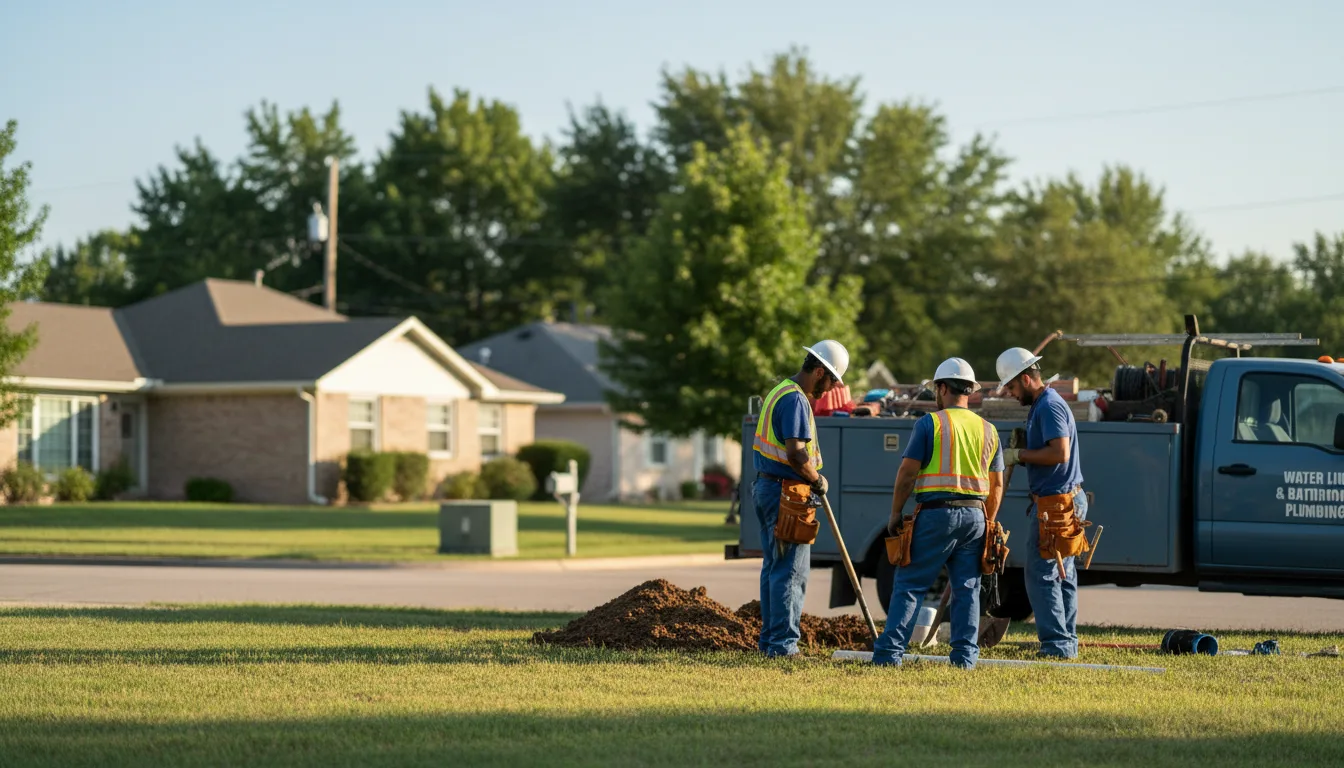 Residential water line and bathroom plumbing service in Evansville, WI